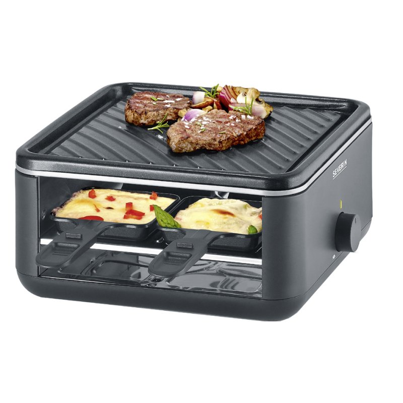 SEVERIN Mini Raclette Grill RG 2360, 4 pans, non-stick coating, 800 watts